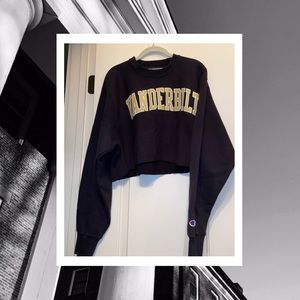 Cropped Vanderbilt Champion Crewneck Sweatshirt